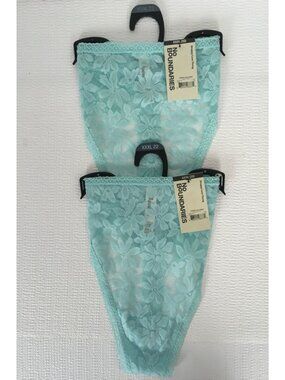 No Boundaries 2 Pair Strappy Lace Thong Underwear Size XXXL 22 Light Blue New